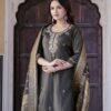 Teal green simar silk sharara set  