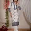 Pearl Mist Cotton Chikankari Embroidery Kurta Set.  
