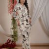 Off White Rayon Flower Print Co-ord Set  