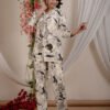 Off White Rayon Flower Print Co-ord Set  