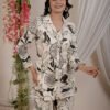 Off White Rayon Flower Print Co-ord Set  