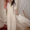 Soft Amber Cotton Chikankari Anarkali Kurta with Dupatta  