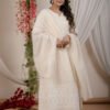 Soft Amber Cotton Chikankari Anarkali Kurta with Dupatta  