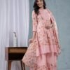 Pink Rose Cotton Floral Sharara Set  