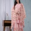 Pink Rose Cotton Floral Sharara Set  