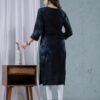 Black Rayon tie dye Chikankari Thread work Embroidery kurta  