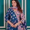 Indigo and Nobel White Dual Shade Anarkali Suit  