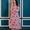 Lavender Blue Cotton Floral Printed Kurta Set  