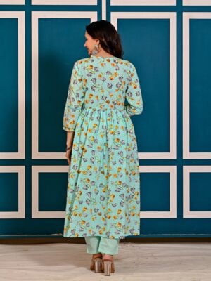 Aqua Island Cotton Floral Printed i Suit Set