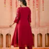 Red Mul Chanderi Embroidered Suit Set Embroidered Kurta, Mul Chanderi, Party Look, Red Suit, Traditional Wear 