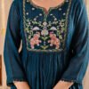 Deep Teal Mul Chanderi Anarkali Suit Set deep teal suit, Ethnic Wear, mul chanderi anarkali, teal anarkali suit set, women’s ethnic dress 