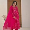 Festive Pink Floral Alia-Cut Suit Set ethnic wear for women, festive ethnic wear, festive suit set, lightweight silk blend suit, silk blend suit set, silk kurta set, women’s silk suit Festive Pink Floral Alia-Cut Suit Set ethnic wear for women, festive ethnic wear, festive suit set, lightweight silk blend suit, silk blend suit set, silk kurta set, women’s silk suit