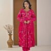 Festive Pink Floral Alia-Cut Suit Set ethnic wear for women, festive ethnic wear, festive suit set, lightweight silk blend suit, silk blend suit set, silk kurta set, women’s silk suit Festive Pink Floral Alia-Cut Suit Set ethnic wear for women, festive ethnic wear, festive suit set, lightweight silk blend suit, silk blend suit set, silk kurta set, women’s silk suit