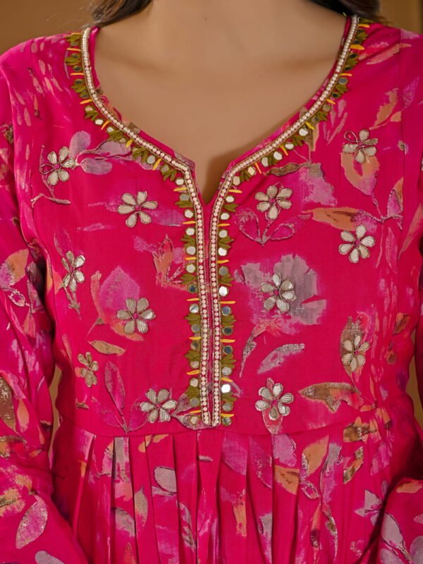 Festive Pink Floral Alia-Cut Suit Set ethnic wear for women, festive ethnic wear, festive suit set, lightweight silk blend suit, silk blend suit set, silk kurta set, women’s silk suit Festive Pink Floral Alia-Cut Suit Set ethnic wear for women, festive ethnic wear, festive suit set, lightweight silk blend suit, silk blend suit set, silk kurta set, women’s silk suit