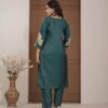 Teal Blossom Mulchanderi Festive Suit Set ethnic wear for women, festive ethnic wear, festive suit set, lightweight silk blend suit, silk blend suit set, silk kurta set, women’s silk suit Teal Blossom Mulchanderi Festive Suit Set ethnic wear for women, festive ethnic wear, festive suit set, lightweight silk blend suit, silk blend suit set, silk kurta set, women’s silk suit