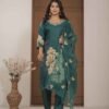 Teal Blossom Mulchanderi Festive Suit Set ethnic wear for women, festive ethnic wear, festive suit set, lightweight silk blend suit, silk blend suit set, silk kurta set, women’s silk suit Teal Blossom Mulchanderi Festive Suit Set ethnic wear for women, festive ethnic wear, festive suit set, lightweight silk blend suit, silk blend suit set, silk kurta set, women’s silk suit