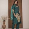 Teal Blossom Mulchanderi Festive Suit Set ethnic wear for women, festive ethnic wear, festive suit set, lightweight silk blend suit, silk blend suit set, silk kurta set, women’s silk suit Teal Blossom Mulchanderi Festive Suit Set ethnic wear for women, festive ethnic wear, festive suit set, lightweight silk blend suit, silk blend suit set, silk kurta set, women’s silk suit