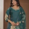 Teal Blossom Mulchanderi Festive Suit Set ethnic wear for women, festive ethnic wear, festive suit set, lightweight silk blend suit, silk blend suit set, silk kurta set, women’s silk suit Teal Blossom Mulchanderi Festive Suit Set ethnic wear for women, festive ethnic wear, festive suit set, lightweight silk blend suit, silk blend suit set, silk kurta set, women’s silk suit