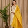 Banarasi Dupatta Suit with Mirror Embroidery ethnic wear for women, festive ethnic wear, festive suit set, lightweight silk blend suit, silk blend suit set, silk kurta set, women’s silk suit Banarasi Dupatta Suit with Mirror Embroidery ethnic wear for women, festive ethnic wear, festive suit set, lightweight silk blend suit, silk blend suit set, silk kurta set, women’s silk suit