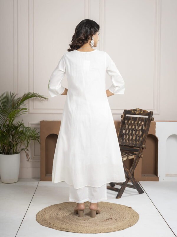 Noor White Hand-Embroidered Suit Set ethnic wear for women, festive ethnic wear, festive suit set, lightweight silk blend suit, silk blend suit set, silk kurta set, women’s silk suit Noor White Hand-Embroidered Suit Set ethnic wear for women, festive ethnic wear, festive suit set, lightweight silk blend suit, silk blend suit set, silk kurta set, women’s silk suit
